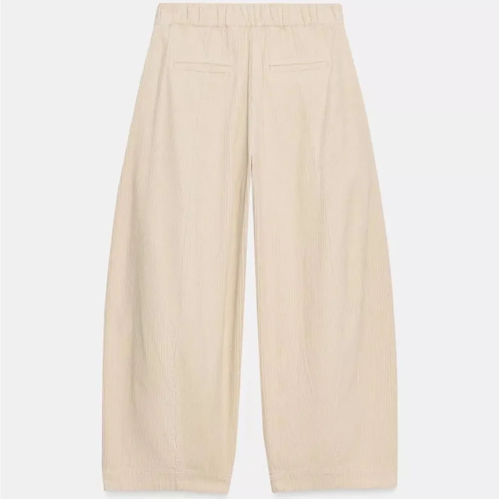 ZARA ZW COLLECTION CORDUROY BARREL PANTS - Picture 7 of 11